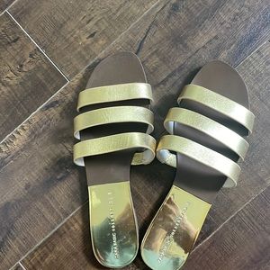 Zara gold sandals size 8